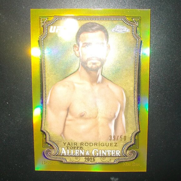 2025 Topps Chrome UFC Yair Rodriguez Allen & Ginter Gold Refractor 39/50 - Picture 1 of 7